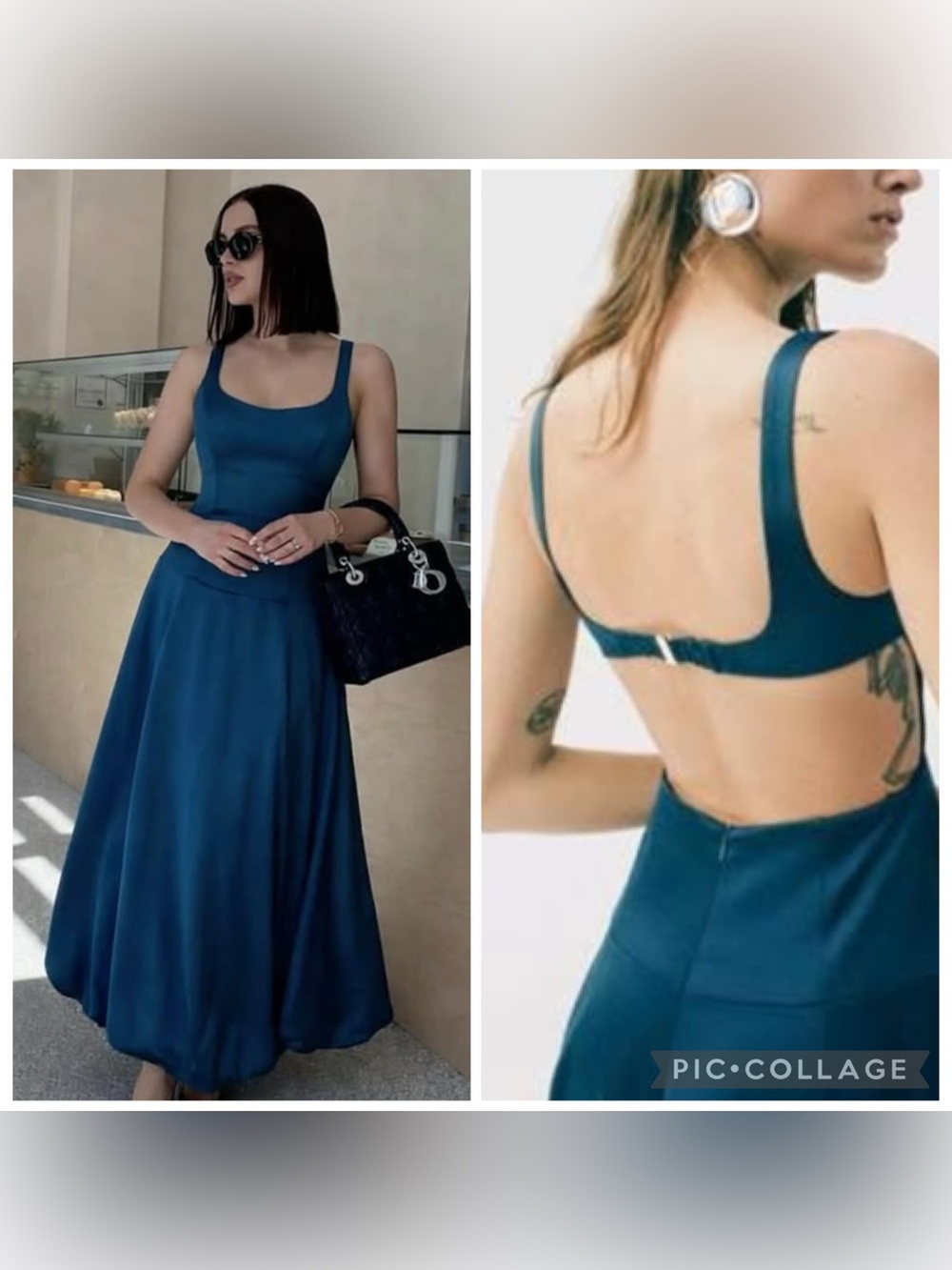 Zara NWT open back midi dress 9591/605